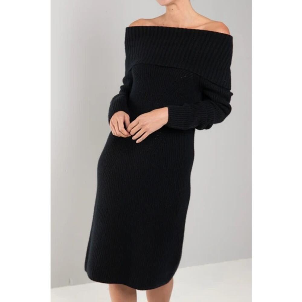 TSE cashmere Multi Neck Knitted Knee Length Dress sz XS